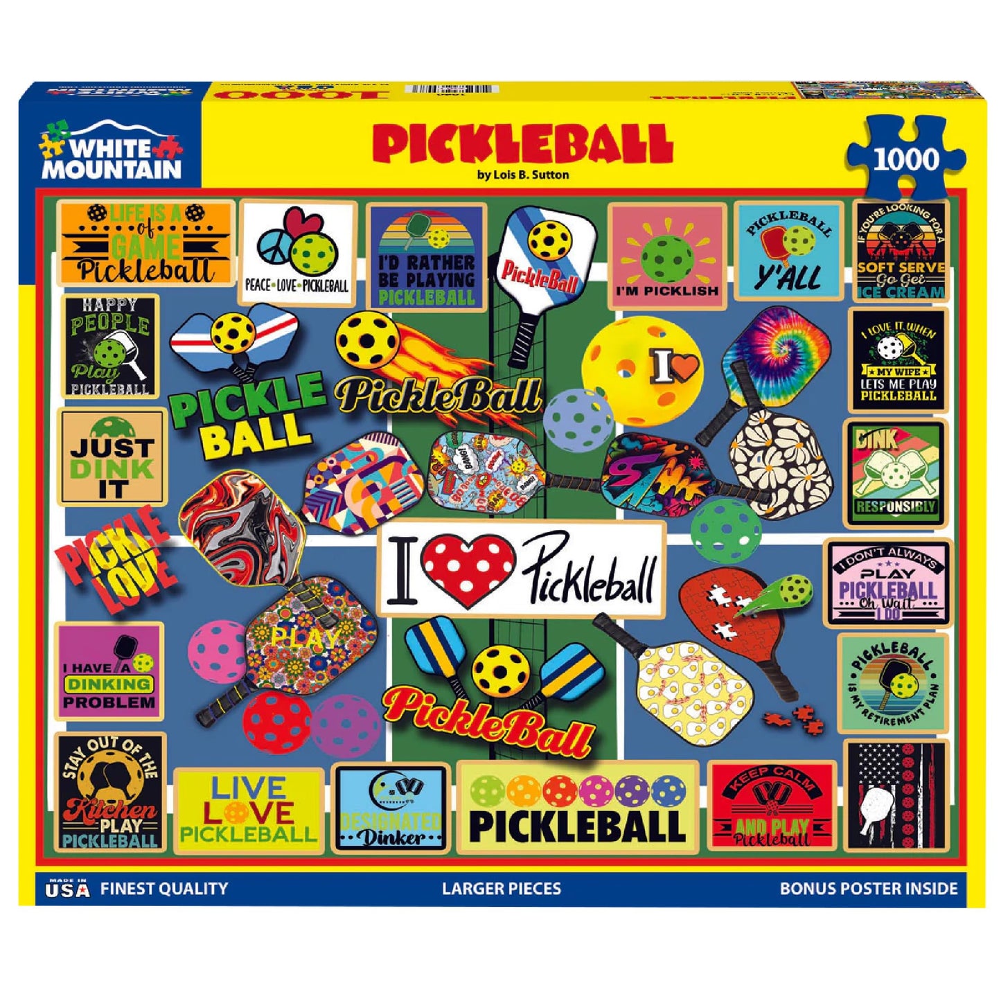 White Mountain Puzzles - Pickleball - 1000 Piece Jigsaw Puzzle