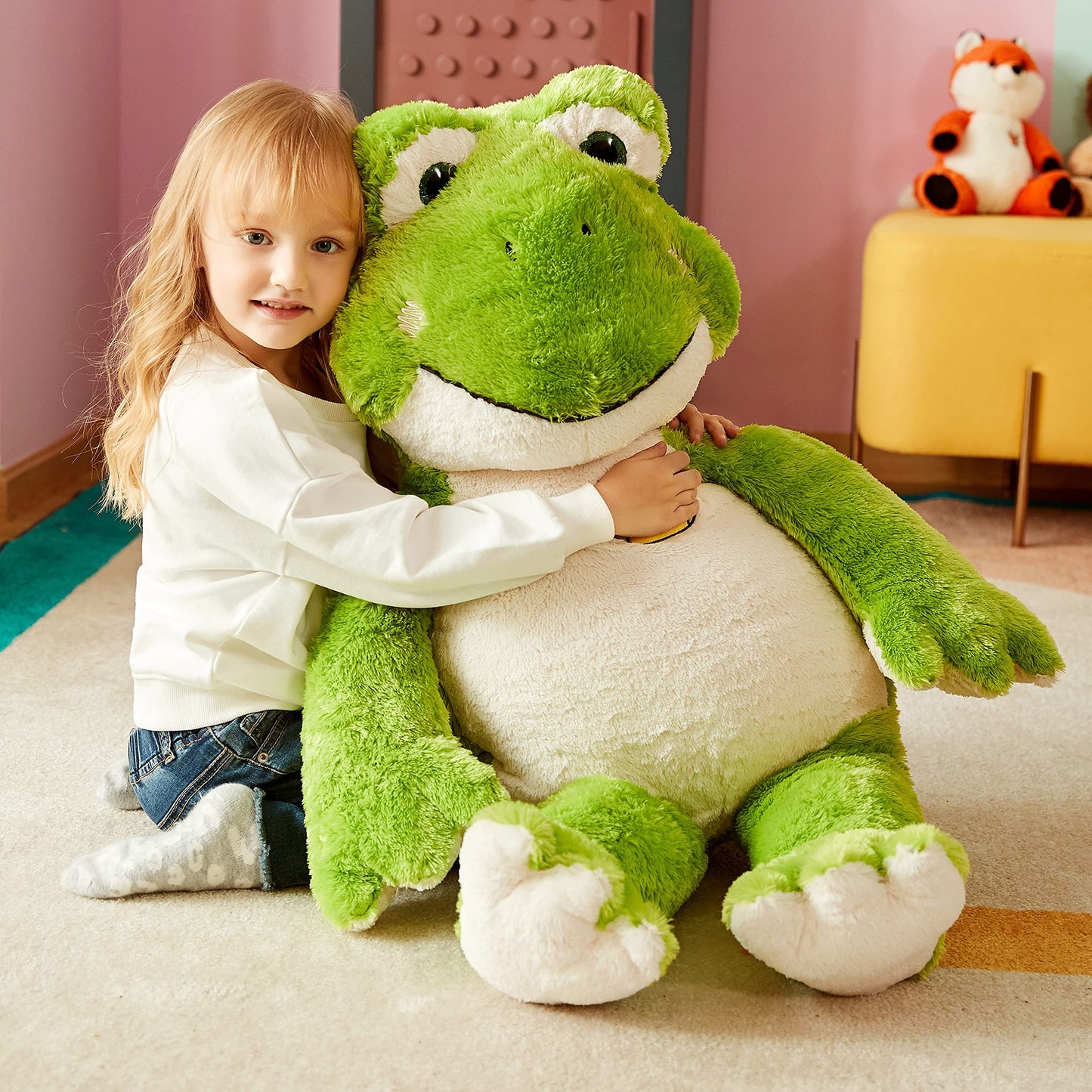 Ikasa Giant Frog Stuffed Animal Plush Toy, 30'' Large Huge Cute Jumbo Soft Toys For Kids Girls Boys,Gifts For Kids
