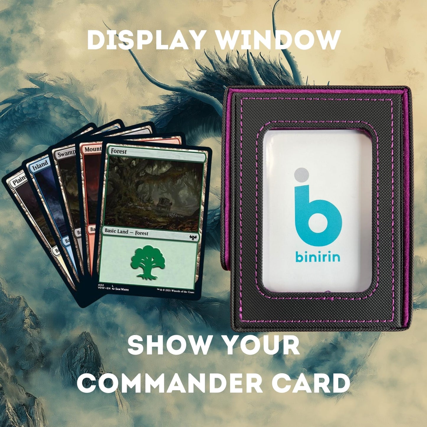 Binirin Mtg Deck Box 280+ Card Storage Case, Durable Commander Deck Protector | Reinforced Shell | Portable Gaming Accessories O