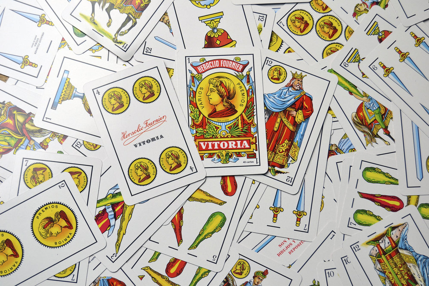 Fournier Heraclio F20984 No. 1 Spanish Playing Cards - Classic White Deck for Game Night and Collectors