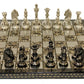 Stonkraft Brass Chess Board Game Set With 100% Brass Chess Pieces Chessmen Coins (12' X 12' Inches)