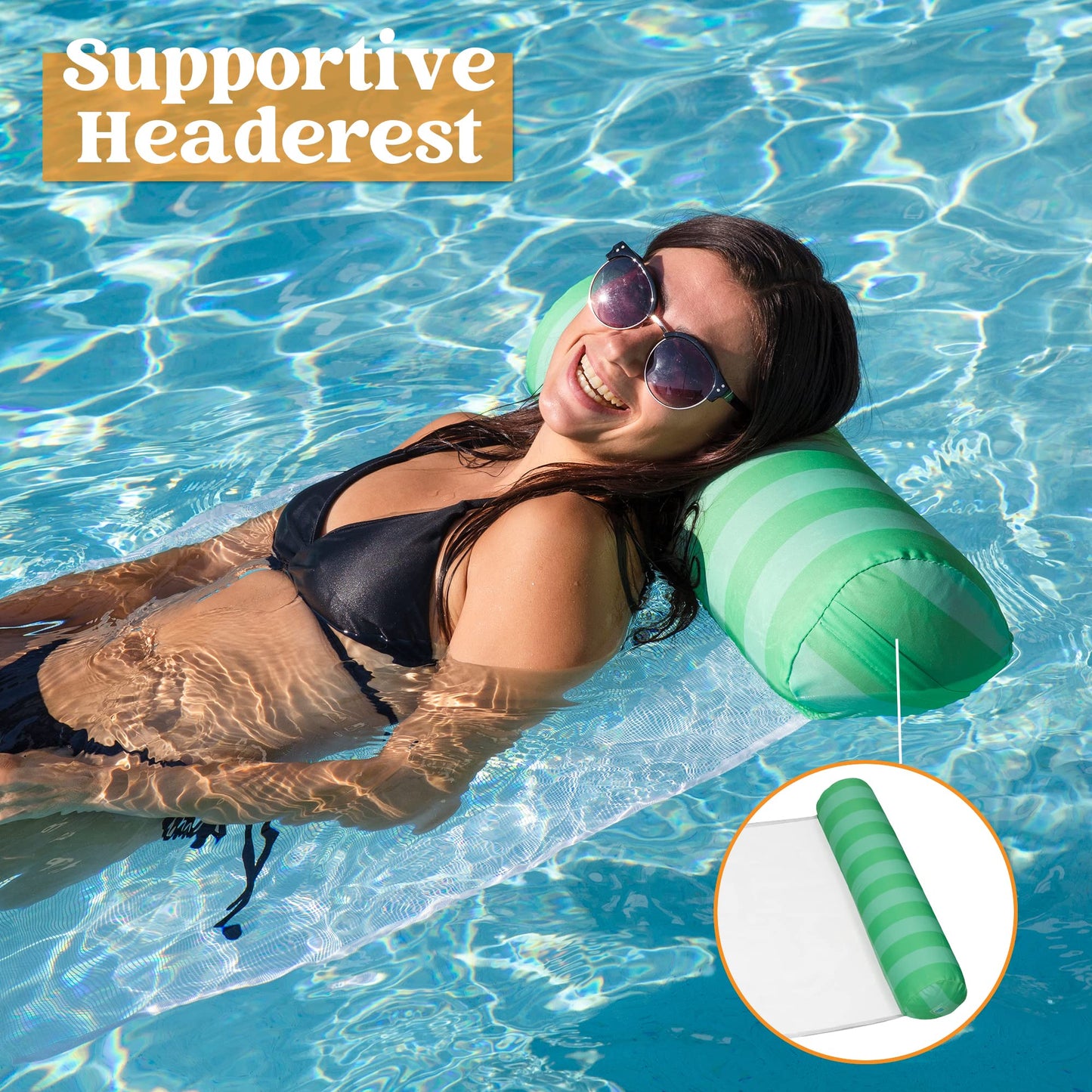 Sloosh 3 Pack Multi Purpose Swimming Pool Hck  Inflatable Pool Float Hck for Outdoor  Pool  Beach  Water Hck Lounges Pool Accessories (Saddle  Lounge Chair  Hck  Drifter)
