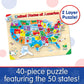 The Learning Journey USA Map Puzzle - Multi Color, Recycled Material, 40cm - Educational Toys for Kids Ages 3+ - Model 501726