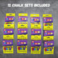 4Es Novelty Sidewalk Chalk Party Favors for Kids. 12 Boxes With 3 Jumbo Chalk In Each Box, Bulk Sidewalk Chalk Individual Packs