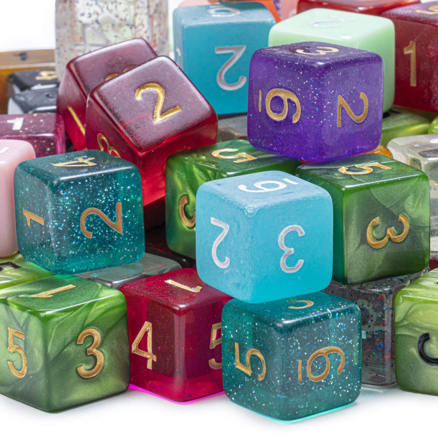 Wiz Dice Bulk Random Polyhedral Dice (D6-25 Pack) - Polyhedral Role Playing Dice in Unique Colors - DND Accessories for TTRPG Di
