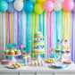 Oun Nana Metallic Pastel Crepe Paper Streamers 6 Rolls, 2.2 x 123 Ft Birthday Streamers Party Decorations for Baby Shower Bachel