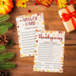 Bltgh Thanksgiving Trivia Quiz Game Cards Turkey Jokes Fall Party Activity for mature-themeds and Teens Autumn Holiday Knowledge Challenge 5x7 Inch Cards with Answer Card
