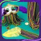 ZZYFGH 12PCS Mardi Gras Beads, Gold Green Purple Mardi Gras Metallic Beads Costumes Necklaces Bulk, 33'' Mardi Gras Necklace Wom