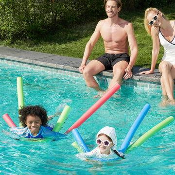 Sloosh Foam Pool Noodles-Multicolor Floating Foam Tube, 6 Pack 48 Inch Hollow Swim Noodles For Swimming Floating And Craft Proje