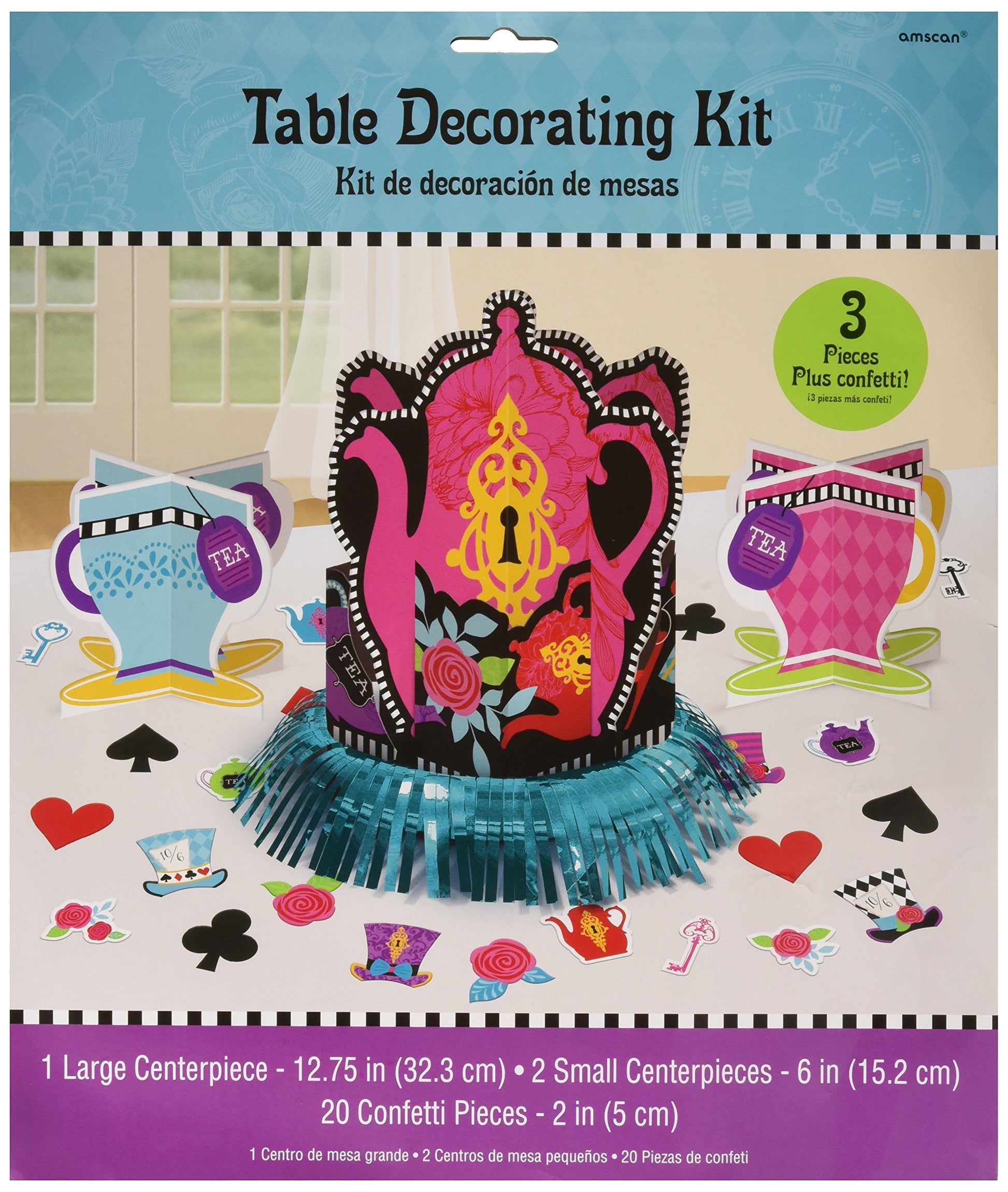 amscan 280056 Mad Tea Party Table Decorating Kit, 1 kit, One Size