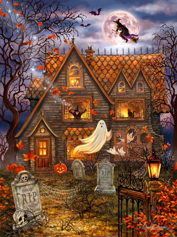 Springbok Halloween Haunted House - 1000 Piece Jigsaw Puzzle For Adults - Made In Usa