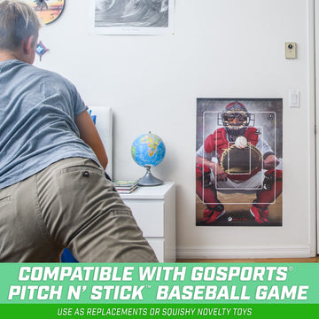 GoSports Pitch N Stick Replacement Baseballs 4 Pack - Sticky Baseballs for Pitch N Stick Baseball Game