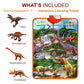 Just Smarty Interactive Dinosaur Toys Learning Poster | Dinosaur Toys For Kids 3-5 | Spinosaurus, Brachiosaurus, Trex, Velociraptor, Ankylosaurus And Other Reptile Toys | Best Dinosaur Party Favors