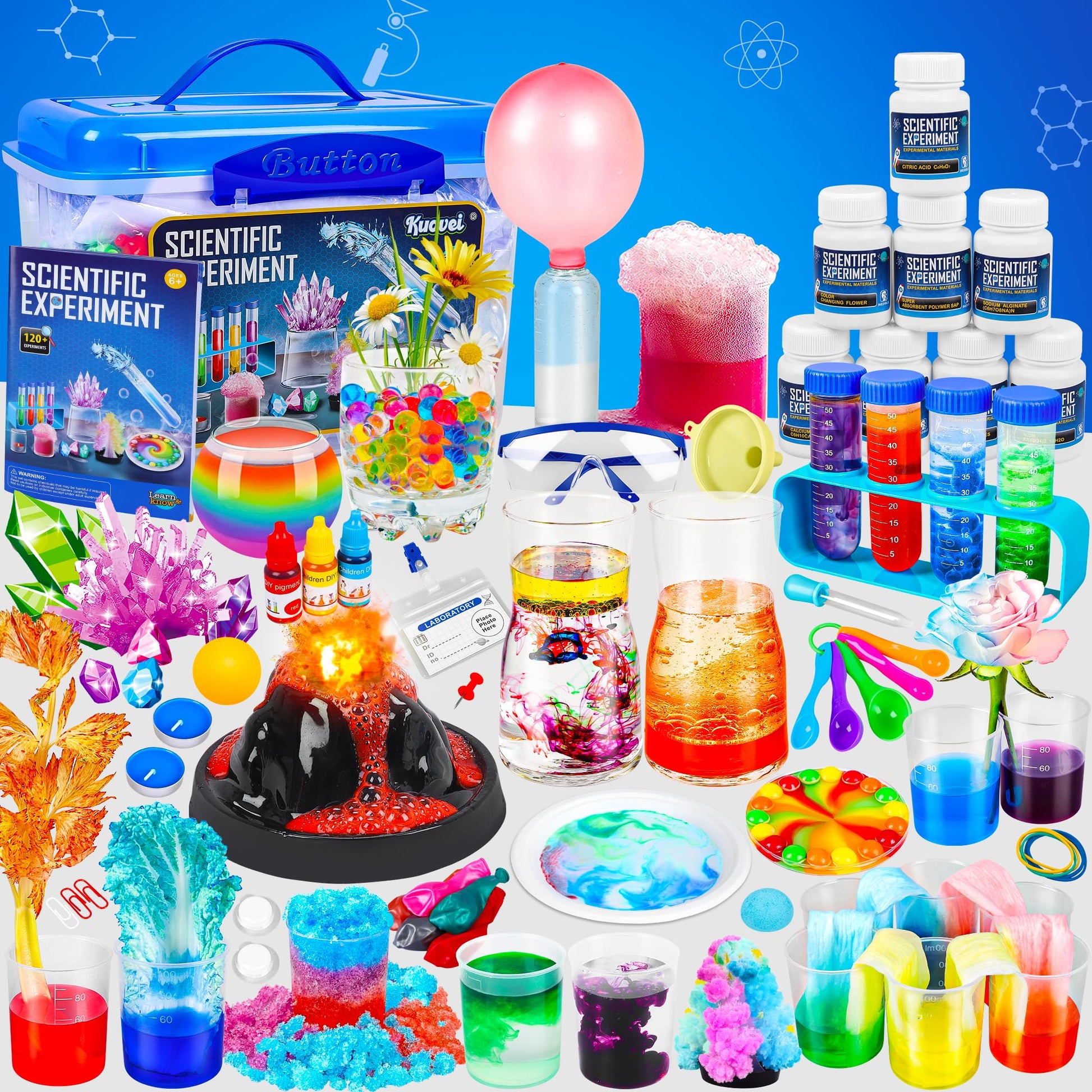Science Kit For Kids,120 Science Lab Experiments,Scientist Costume Role Play Stem Educational Learning Scientific Tools,Birthday Gifts And Toys For 6 7 8 9 10-12 Years Old Boys Girls Kids