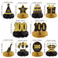Gexolenu 10 Pcs 100 Birthday Honeycomb Centerpieces Gold Black Cheers To 100 Years Birthday Centerpieces Tables Toppers For Men
