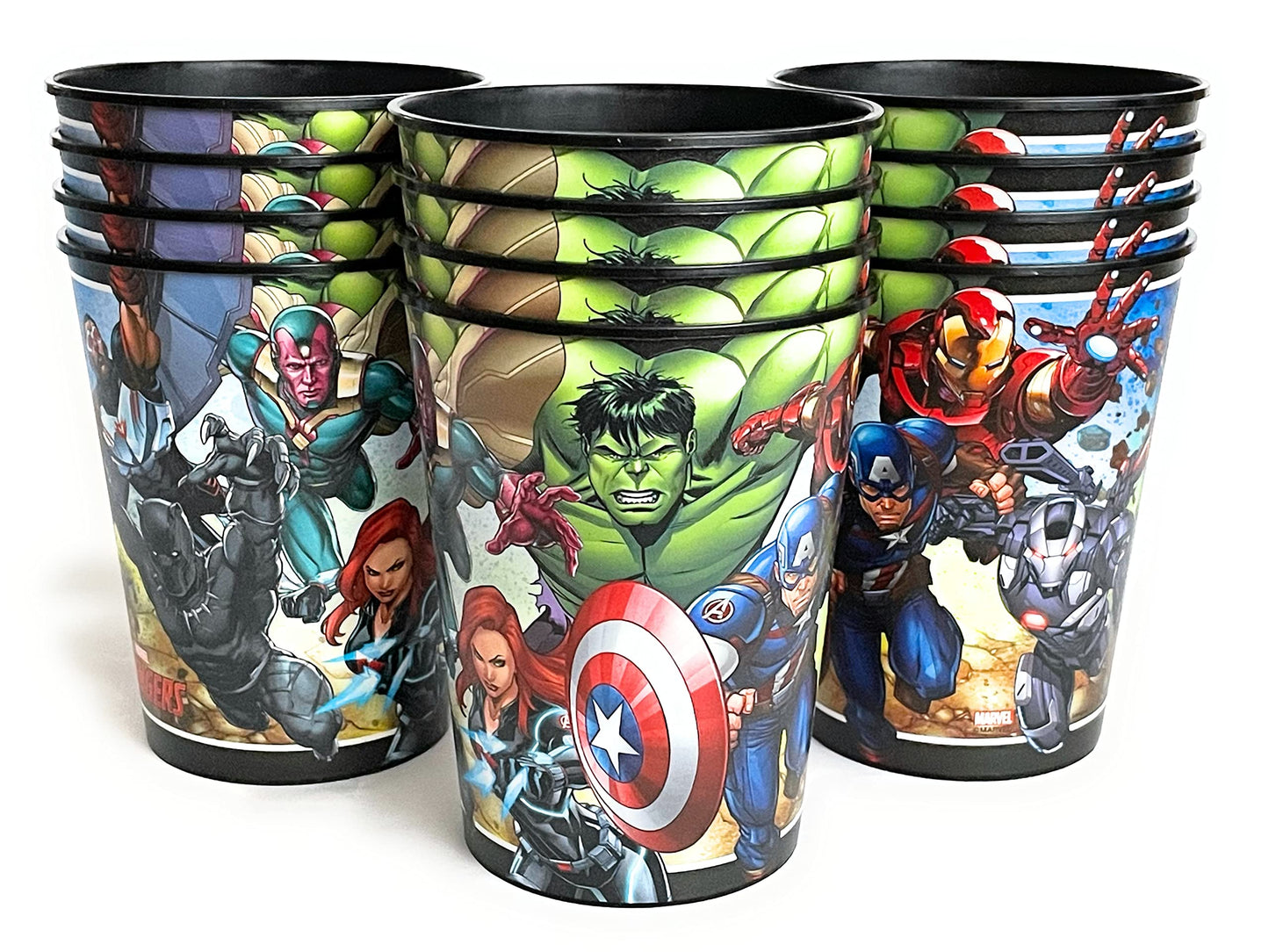 Marvel Avengers Superhero Birthday Party Supplies Set of 12 16oz Plastic Reusable Favor Cups