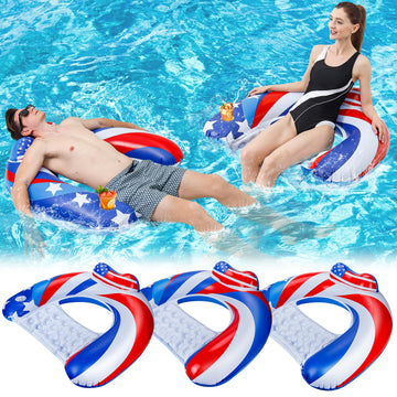 SEETOHOME 3 Pack Pool Floats Chair mature-themed with Drink Holder  Inflatable Floating Pool Chairs for mature-themeds Swimming Pool Party Lake River Summer Water Fun