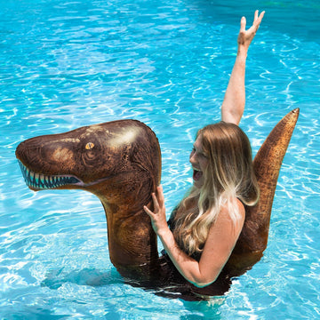 Poolcandy Inflatable Animal Swim Noodles Dinosaur T-Rex Ride-On Noodle