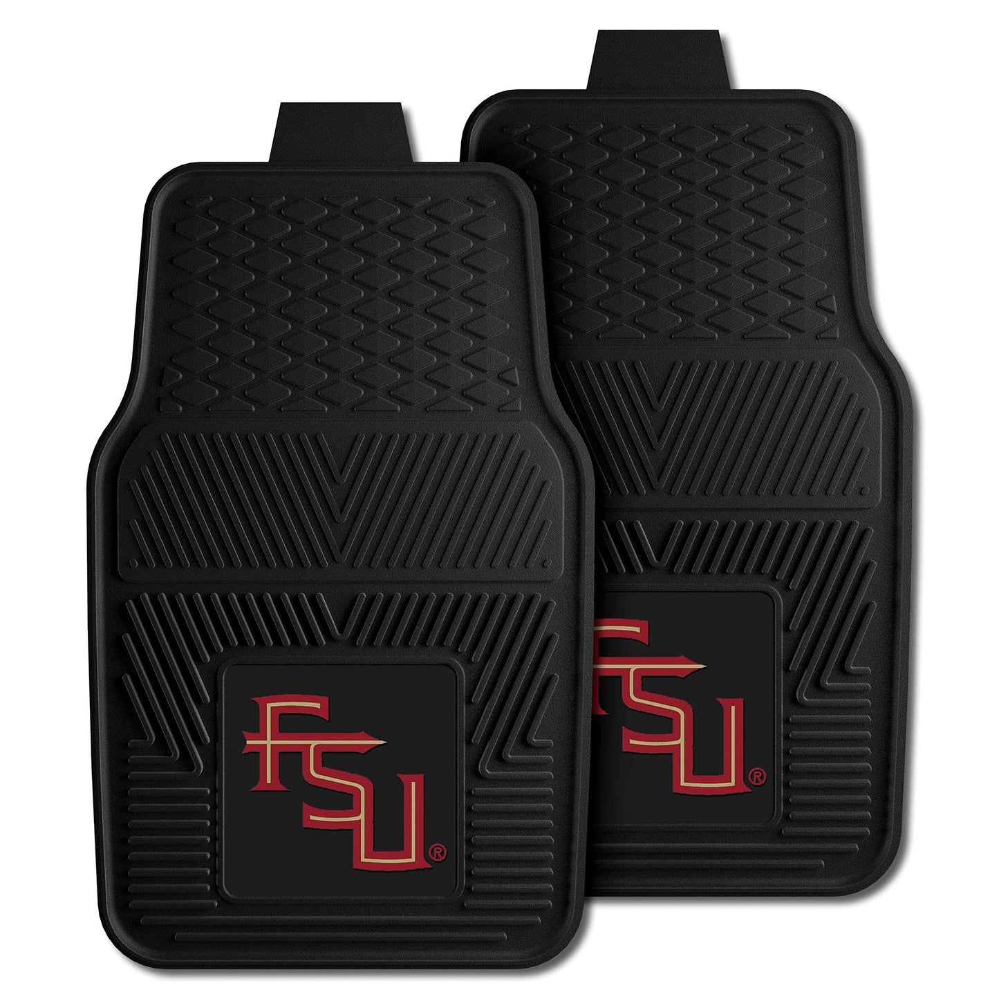 FANMATS 8910 Florida State Seminoles 2-Piece Heavy Duty Vinyl Car Mat Set, Front Row Floor Mats, All Weather Protection, Univers