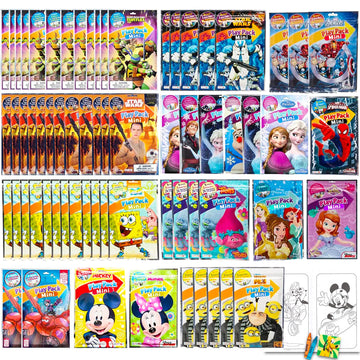 Bendon (72 Pack Grab & Go Play Packs, Includes Coloring Books, Crayons & Stickers, Random Assortment for Boys and Girls
