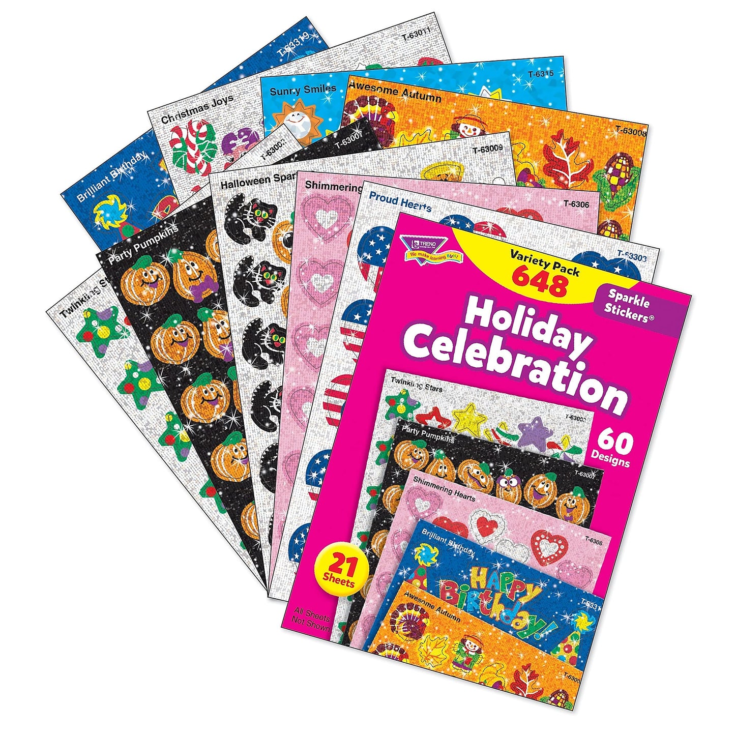 Trend enterprises, Inc 63903 Stickers, Holiday Celebration, 648 EA/PK, MI