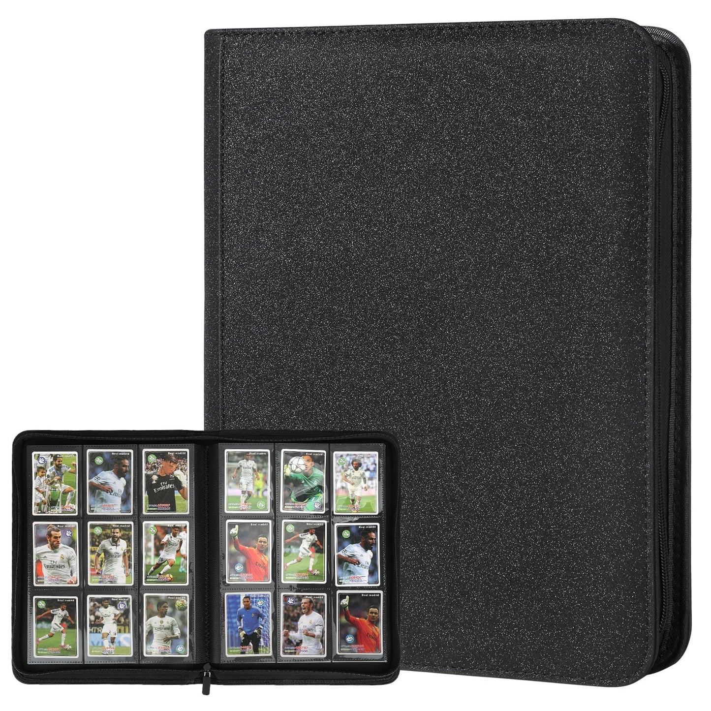 Trading Card Binder 9 Pocket  GERMUN PU Cover Card Binder for 540 Cards  enhanced Trading Card Collection Binder  Double Sided Pocket Card Album for MTG  TCG (Black)