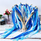 40 Pieces Mix Color Ribbon Sticks with Bell Fairy Stick Party Streamers for Wedding Party(Blue)