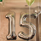 Paticool Silver Number 5 Balloon, 40 Inch Large Number Foil Mylar Balloons For 5Th Girl Boy Birthday Party Celebration Decoratio