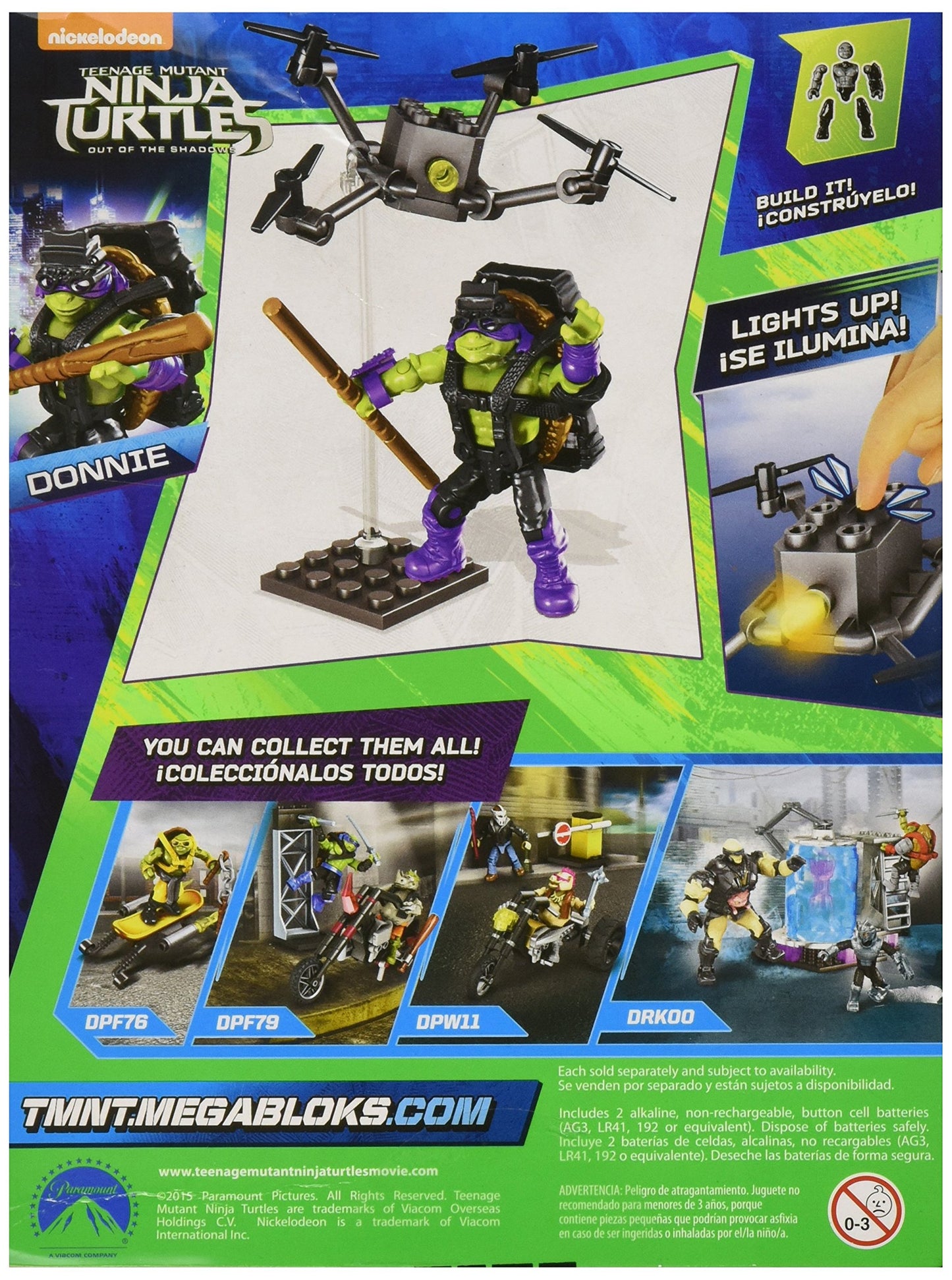 Mega Bloks Teenange Mutant Ninja Turtles: Out Of The Shadows Donnie Drone Pursuit Playset