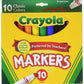 Crayola Broad Line Markers, Classic Colors 10 Each