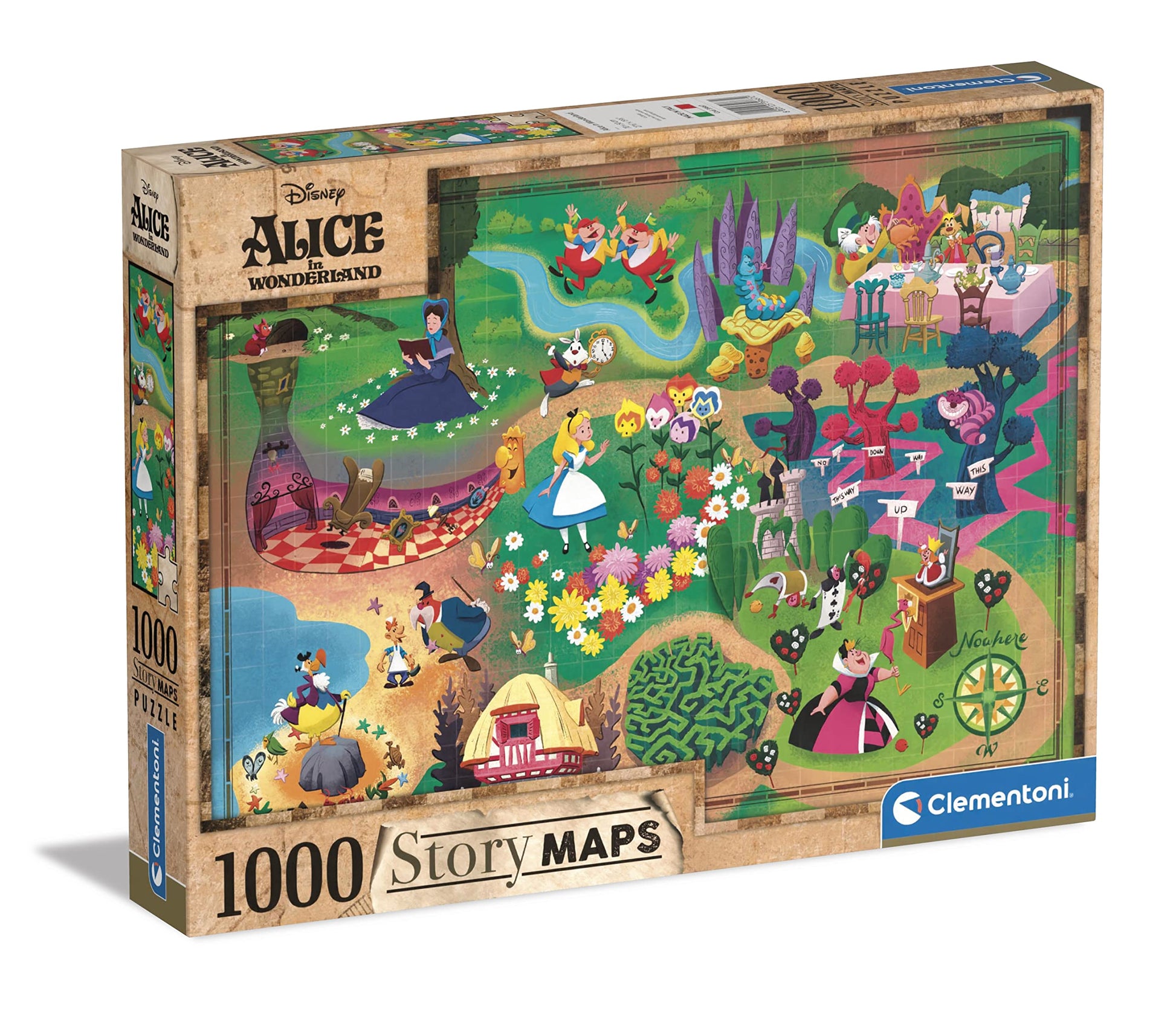 Clementoni Alice In Wonderland 39667 Jigsaw Puzzle, Medium, Pack Of 1000, Multi-Colour