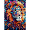 Puzzles for mature-themeds 1000 Pieces  Colorful Lion Flowers Abstract Art Jigsaw Puzzle with Letters on Back  enhanced Family Games Decor and Gift  20x28 Inch