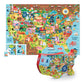 Crocodile Creek 200-Piece Jigsaw Floor Puzzle - Unique Puzzles For Kids Ages 6-8 And Up - Heavy-Duty Shaped Box For Storage - Includes A Fun Fact Booklet - Usa Puzzle - 13' L X 19' H Finished