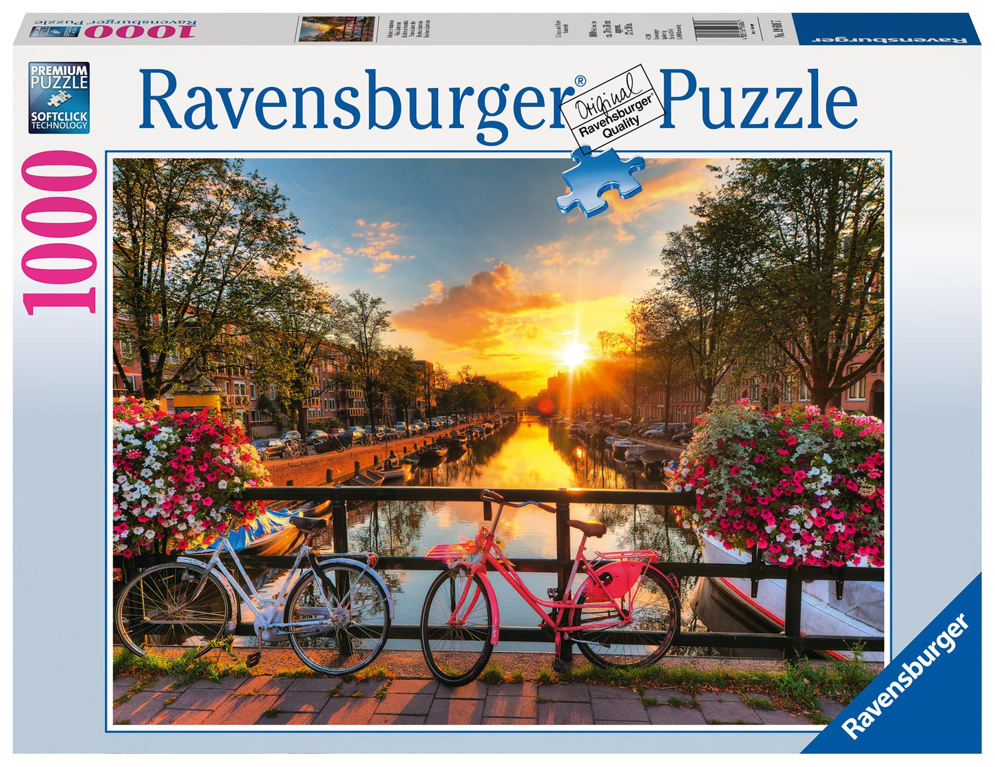 Ravensburger Bicycles in Amsterdam 1000 Piece Jigsaw Puzzle | enhanced Quality | Unique Pieces | Softclick Technology | Ideal for mature-themeds