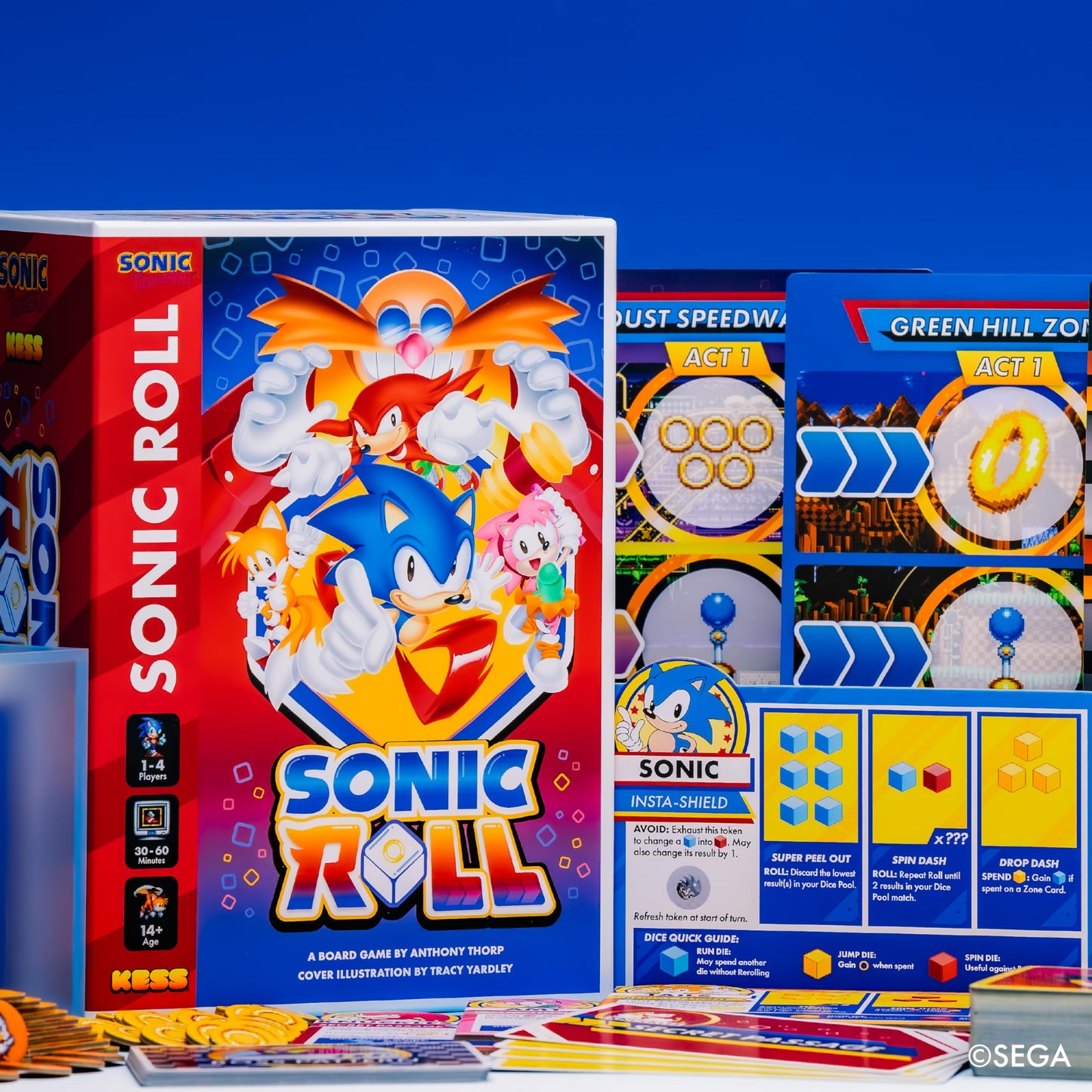 KESS Sonic Roll Board Game - Thrilling 1-4 Players Adventure, Ages 14+, Model 2753, Plastic