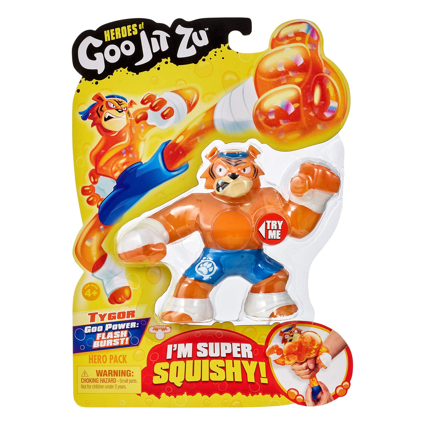 Heroes of Goo Jit Zu Tygor - Squishy Tiger Action Figure, Multicolor, Model 41024