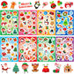 JULMELON 240 PCS Cute Christmas Stickers - Assorted Santa, Snowman, Tree Designs - Bulk Pack for Kids, Classroom, Party Favors, 
