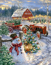 Springbok 500 Piece Jigsaw Puzzle - Christmas Tree Farm, Engineered Wood, Multi Color, Model 34-01562, Made in USA