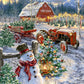 Springbok - Christmas Tree Farm - 1000 Piece Jigsaw Puzzle Featuring A Holiday Christmas Tree Farm Lit For The Holidays