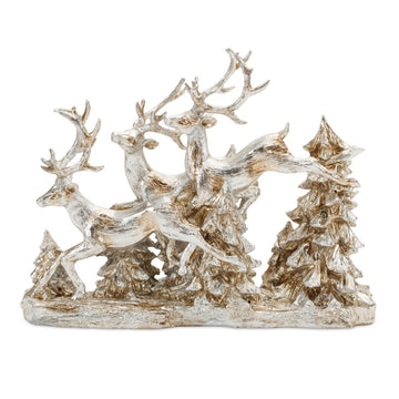 Woodland Deer And Trees Display 15.5''L