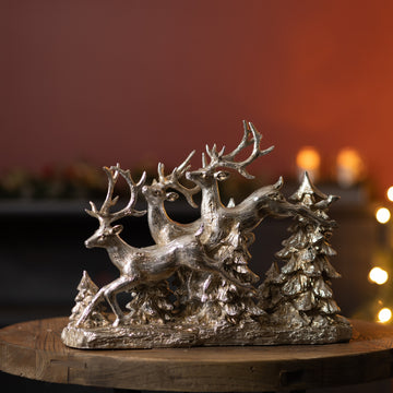 Woodland Deer And Trees Display 15.5''L
