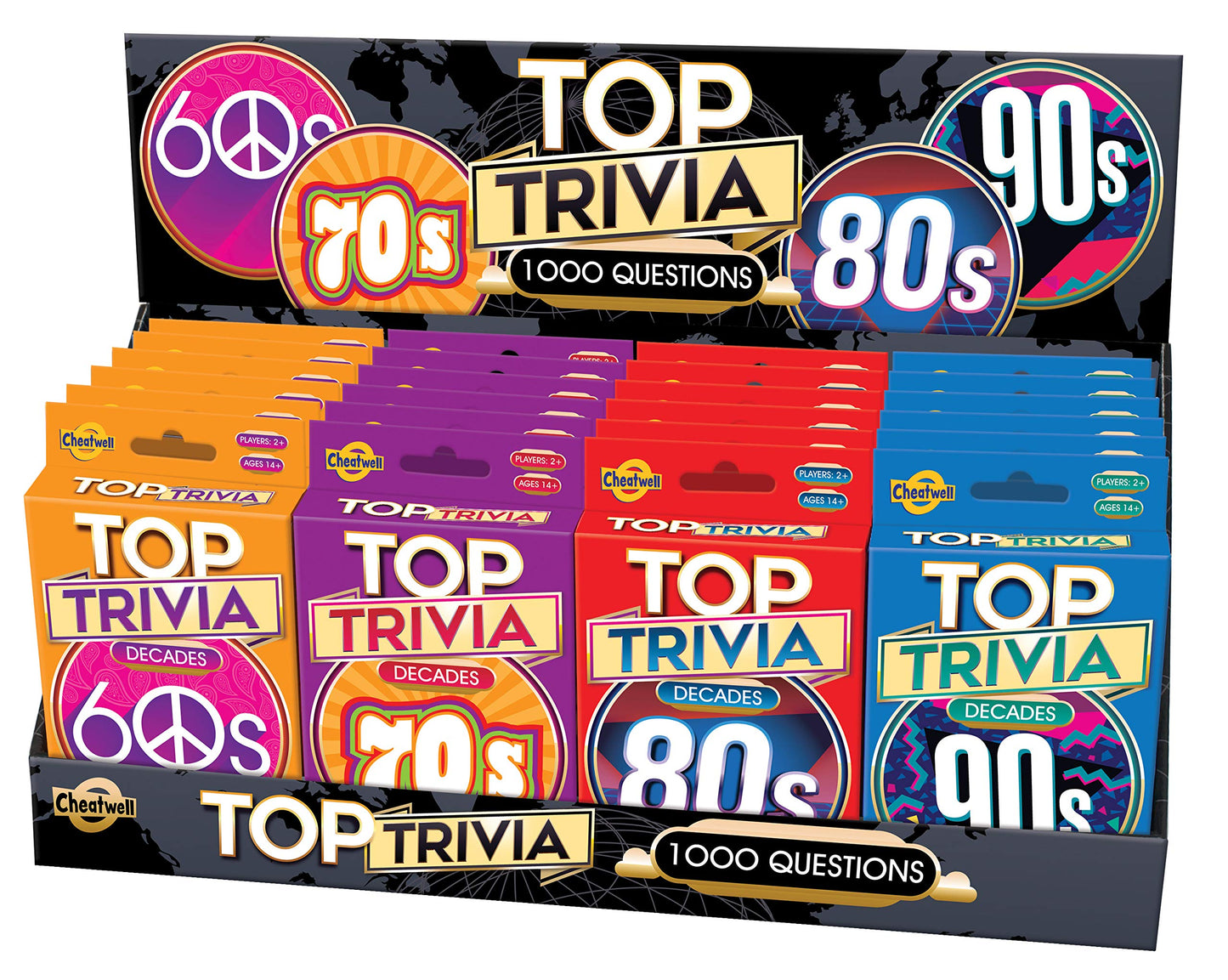 Cheatwell Games Top Trivia 1990'S - A Decade Of Trivia Travel Pack Card Game - 1000 Quiz Questions - For Ages 14 And Up