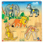Skillofun Wooden Junior Identification Tray Wild Animals I with Knobs, Multi Color