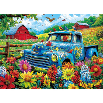 Miniwan 500 Piece Songbirds Farm Jigsaw Puzzle - Recycled Cardboard Large Pieces, All Ages Family Activity Gift 21X15 Inch