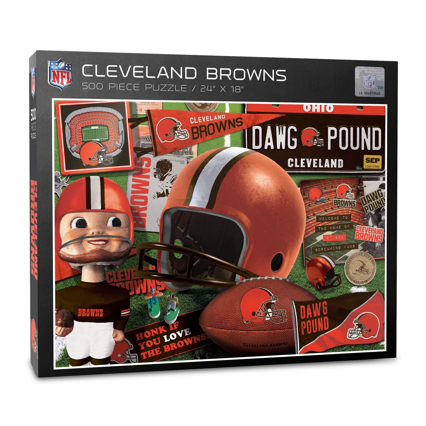 Youthefan Nfl Cleveland Browns Retro Series Puzzle - 500 Pieces , Large