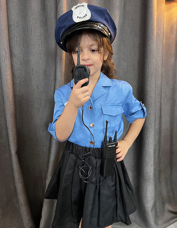 Kakalver Police Officer Costume For Kids Police Dress Up For Halloween Party Girls Police Gift Role Play