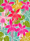 Cross & Glory - Petals in Print - 1000 Piece Jigsaw Puzzle for Adults | Colorful Fuchsia Floral Block Print for Puzzle Lovers an