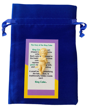 King Cake Baby Figurine With Story Card And Drawstring Bag New Orleans Mardi Gras Souvenir