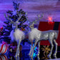 Ornativity Silver Glitter Christmas Reindeer - Xmas Holiday Party Deer Figurine Statues Dinner Tabletop Decorations Centerpiece Mantle - 12' Pack Of 2
