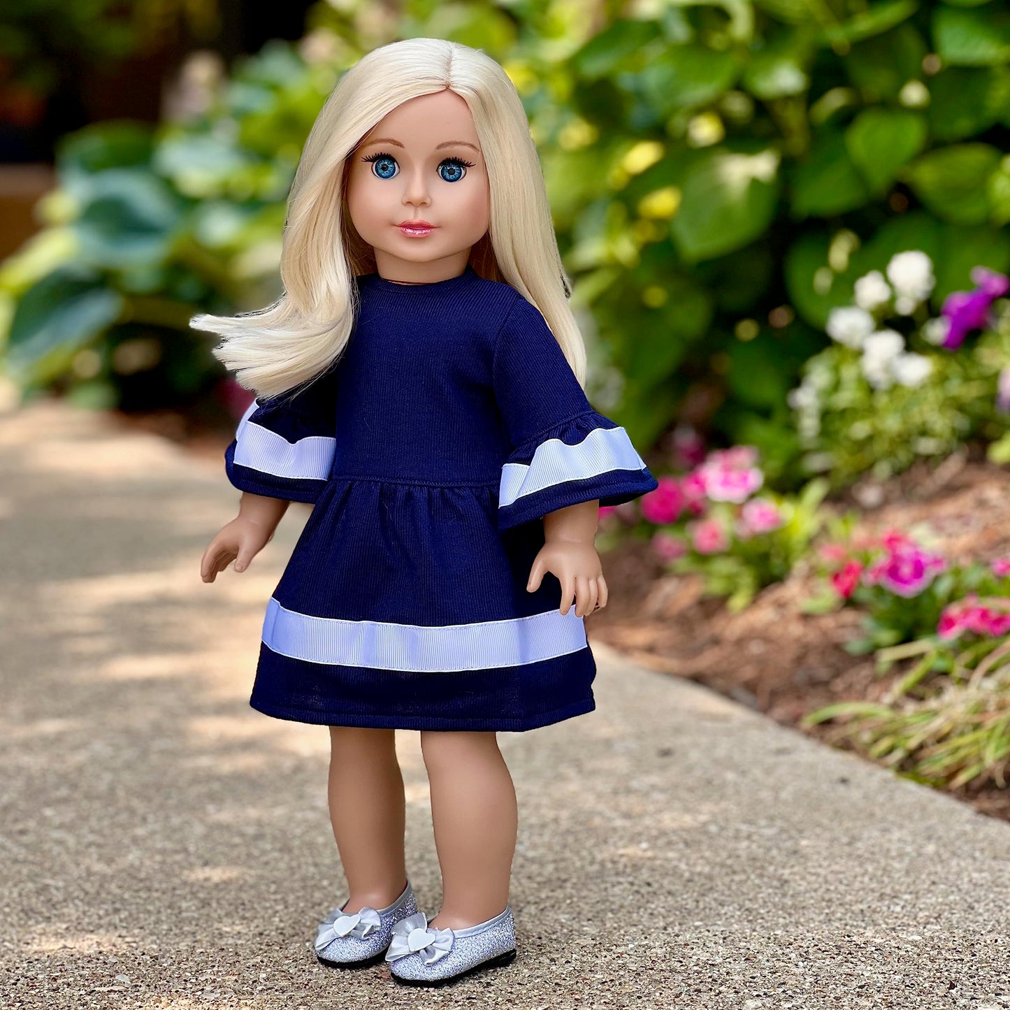 Navy Blue - 18 inch Doll Dress (Doll Not Included) (Shoes not Included)